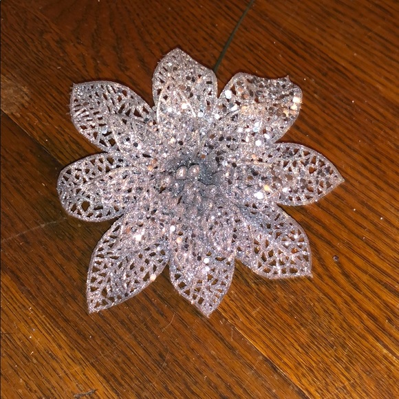 Set of 10 Silver Floral Picks - Picture 2 of 3